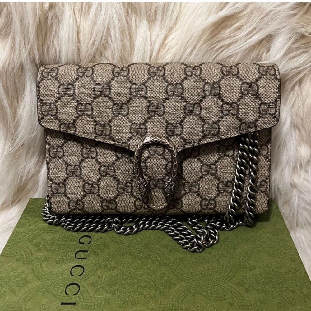 Authentic Gucci Dionysus Supreme Monogram Wallet on Chain Bag - Picture 1 of 9